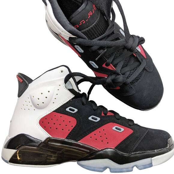Nike Jordan 6-17-23 5.5Y womens 7 basketball sneaker shoe black white carmine - Picture 1 of 10